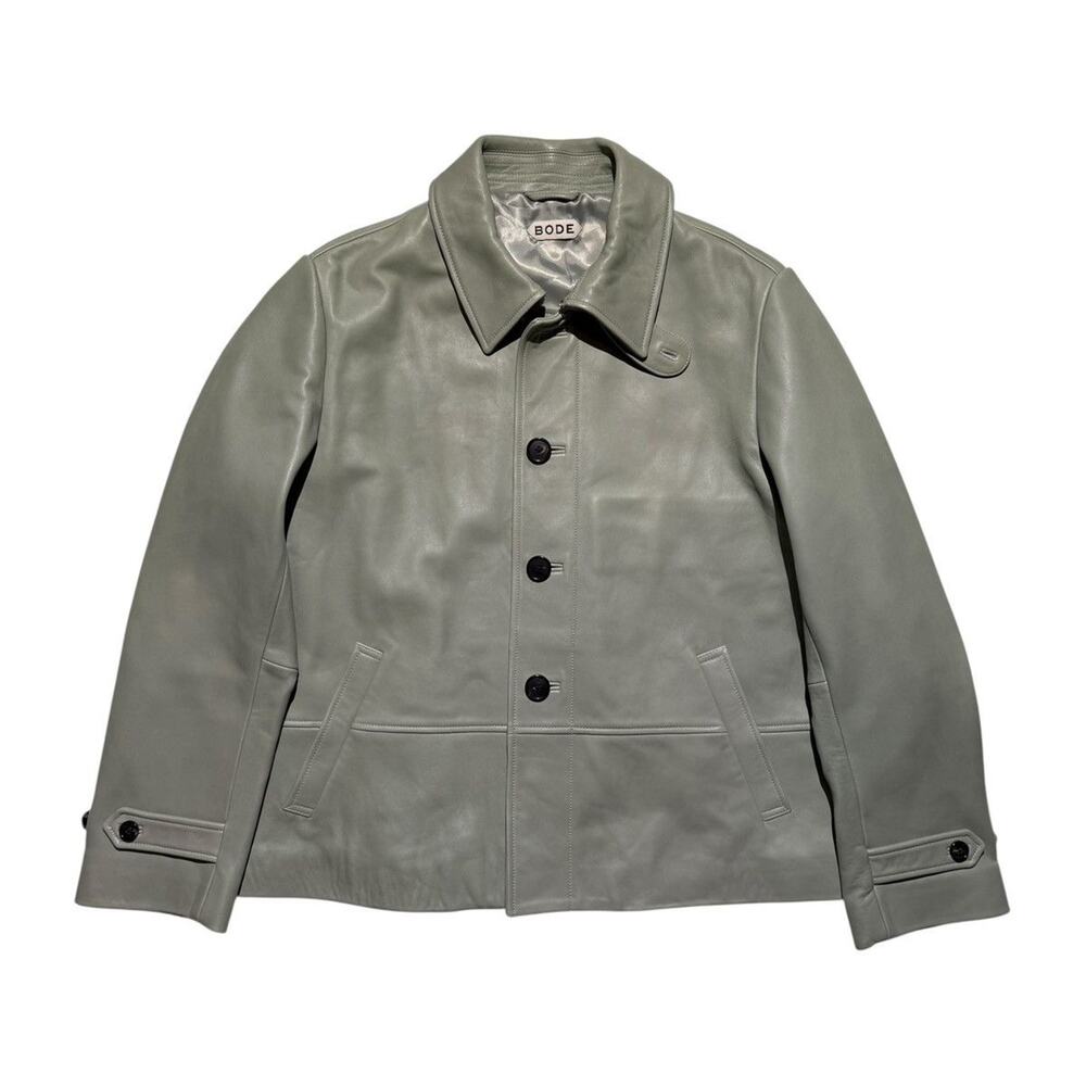 $2,500 Cropped continental leather jacket